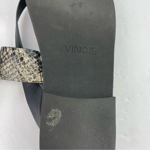 VINCE. Black Snakeskin Flip Flop Thong Sandals‎ - Picture 15 of 16